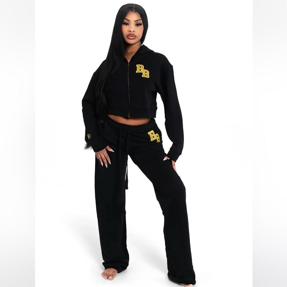 NWOT: BODY university sweatpants & jacket 2.0 (black/yellow) | size medium | set